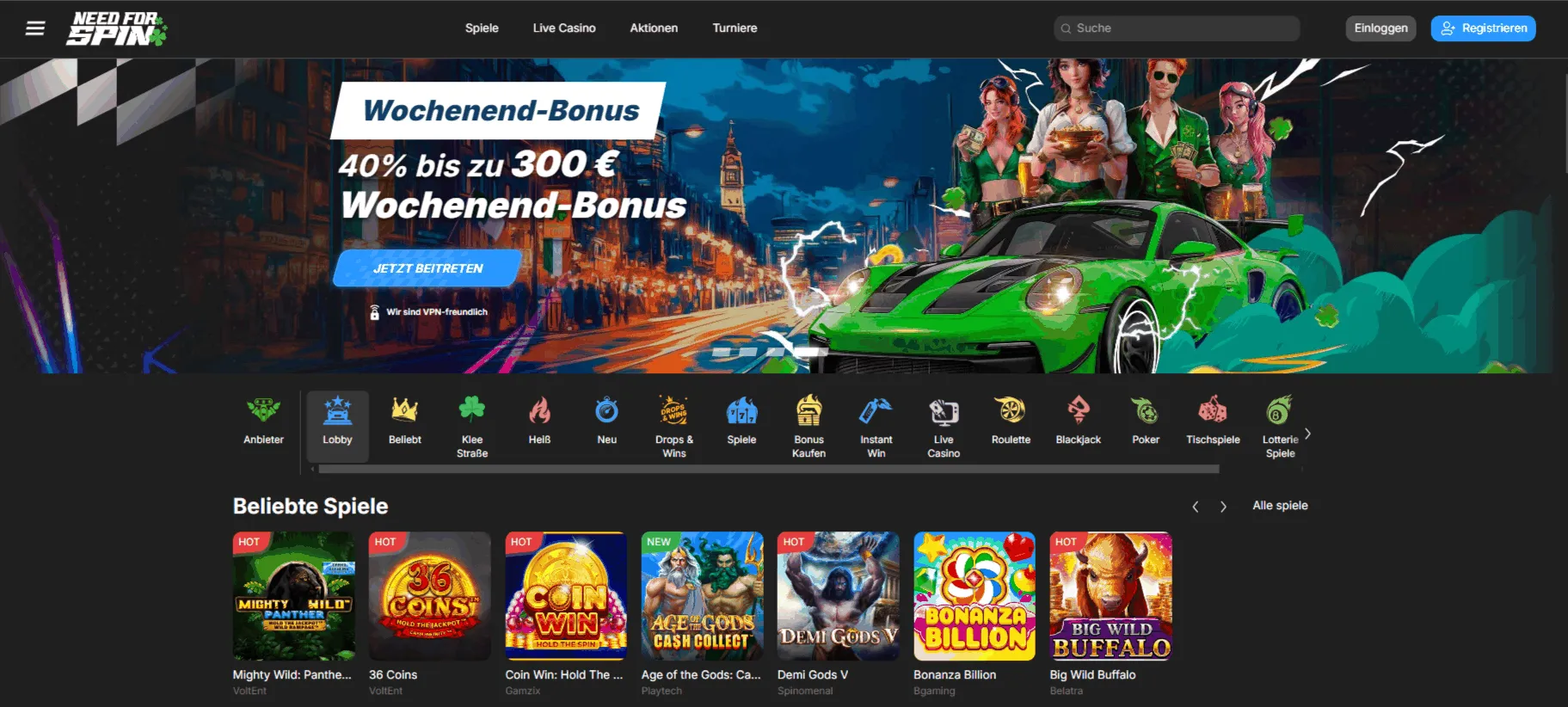 Need for Spin Casino Angebote Need for Spin Casino Wochenend-Bonus